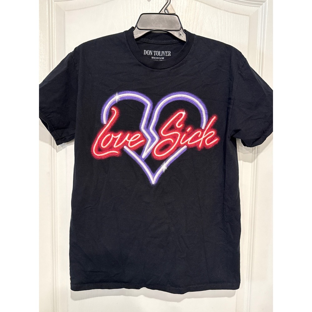 Don Toliver Love Sick 2025 Tour Concert T Shirt Black Graphic Tee Men's Size Med